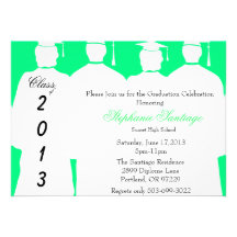 Trendy Elegant Mint Green Graduation Annoucement Custom Announcement