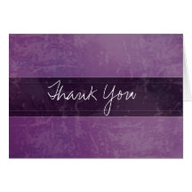 Trendy Grunge Marble Purple Thank You Card