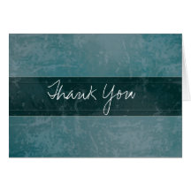 Trendy Grunge Marble Teal Thank You Card