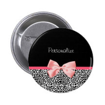 Trendy Leopard Print and Pink Ribbon With Name
