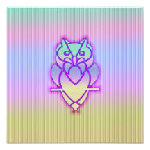 Trendy Pastel Owl Photograph