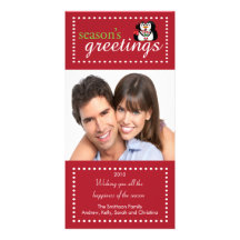 Trendy Penguin Couple Family Christmas Photo Card