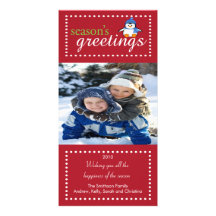 Trendy Penguin Family Christmas Photo Card