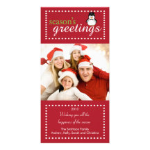 Trendy Penguin Family Christmas Photo Card