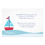 Trendy Sailboat Baptism RSVP Enclosure Cards Personalised Announcement