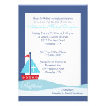 Trendy Sailboat (Navy) Baptism Invitation
