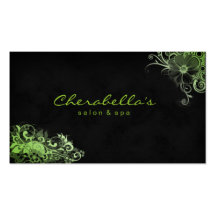 Trendy Salon Spa Floral Business Card Lime Green