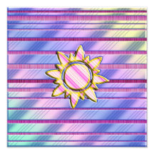 Trendy Striped Pastel Sun Photo