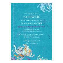 Trendy, Unique Mum Floral Wedding Shower Invites