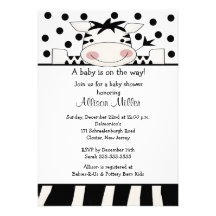 Trendy Zebra Baby Shower Custom Announcement
