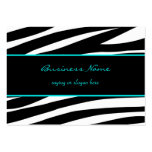 Trendy zebra customisable aqua business card