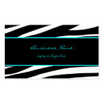 Trendy zebra customisable aqua business card