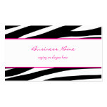 Trendy zebra customisable pink white business card