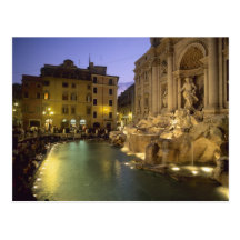 Trevi Fountain at night, Rome, Lazio, Italy Postcard