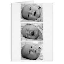 Tri-Photo Baby Announcement Cards