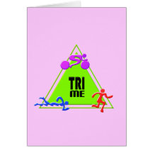 TRI Triathlon Swim Bike Run TRIANGLE TRI ME Design Cards