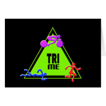 TRI Triathlon Swim Bike Run TRIANGLE TRI ME Design Greeting Cards