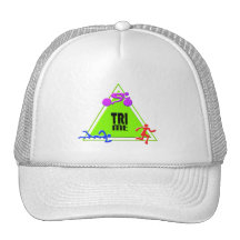 TRI Triathlon Swim Bike Run TRIANGLE TRI ME Design Mesh Hats