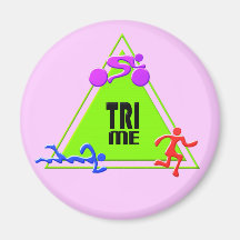 TRI Triathlon Swim Bike Run TRIANGLE TRI ME Design Fridge Magnets