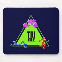 TRI Triathlon Swim Bike Run TRIANGLE TRI ME Design Mouse Pads
