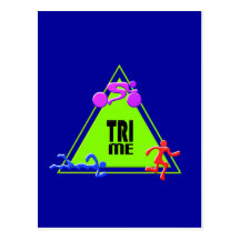 TRI Triathlon Swim Bike Run TRIANGLE TRI ME Design Postcards