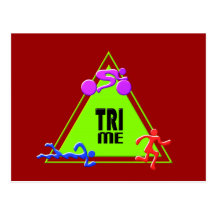 TRI Triathlon Swim Bike Run TRIANGLE TRI ME Design Postcards
