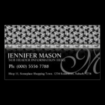 Tri Weave Black+White Pattern Business Cards business cards