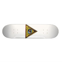 Triangle yellow with eye Eye of Providence Custom Skateboard