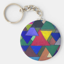 Triangular Colourful Invaders Key Chains
