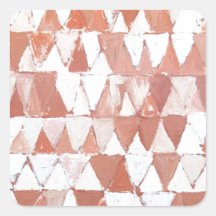 Triangular Sepia and White Waves Square Stickers