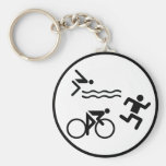 triathlon circle icon key chain