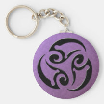 Tribal3Goddess - Purple: Keychain