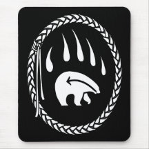 Tribal Bear Art Mousepad Stylish Wildlife Mousepad