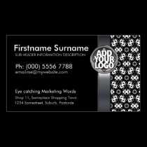 Tribal Black White Batik  w/ Logo Business Cards business cards