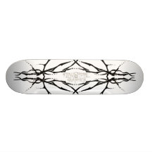 Tribal Deer Skull Tattoo - black Skateboard