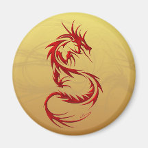 Tribal Dragon Refrigerator Magnets