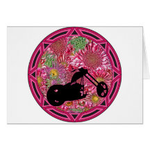 Tribal Flowers Chop Greeting Cards