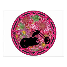 Tribal Flowers Chop Post Card