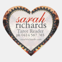 Tribal Forest Sunset Heart Stickers