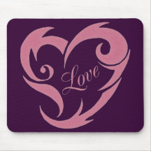 TRIBAL LOVE HEART MOUSE PAD