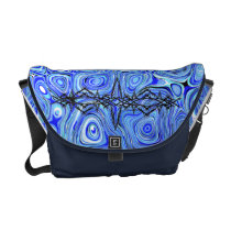 Tribal on blue messenger bags