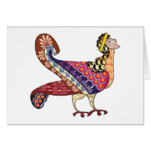 Tribal Peacock Greeting Cards