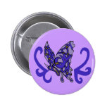 Tribal purple-blue butterfly button