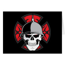 Tribal Round Cross Skull Cards