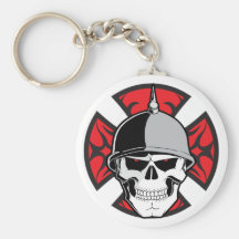 Tribal Round Cross Skull Key Chains