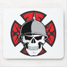 Tribal Round Cross Skull Mouse Pads