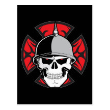 Tribal Round Cross Skull Postcards