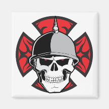 Tribal Round Cross Skull Refrigerator Magnet