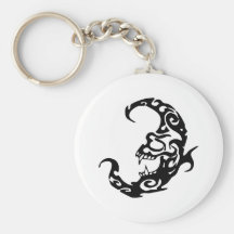 Tribal Tattoo Evil Moon Keychain