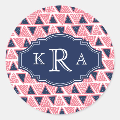 Tribal Triangles Round Stickers